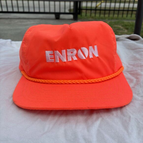 Rare Vintage Enron Oil & Gas 90’s Neon Rope Hat Trucker SnapBack